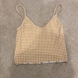 yellow checkered crop top